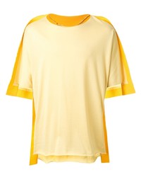 T-shirt girocollo gialla di Fumito Ganryu
