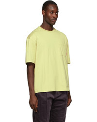T-shirt girocollo gialla di Acne Studios
