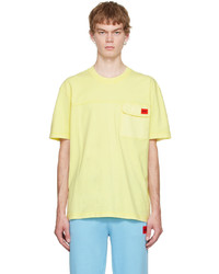 T-shirt girocollo gialla di Hugo
