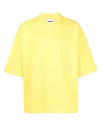 T-shirt girocollo gialla di Jil Sander