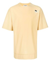 T-shirt girocollo gialla di Jil Sander