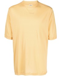 T-shirt girocollo gialla di Kiton