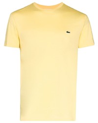 T-shirt girocollo gialla di Lacoste