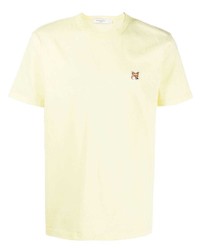T-shirt girocollo gialla di MAISON KITSUNÉ