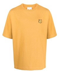 T-shirt girocollo gialla di MAISON KITSUNÉ