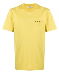 T-shirt girocollo gialla di Marni