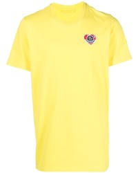 T-shirt girocollo gialla di Moncler
