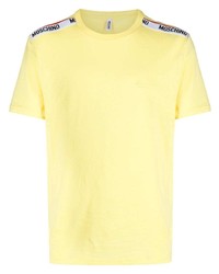 T-shirt girocollo gialla di Moschino