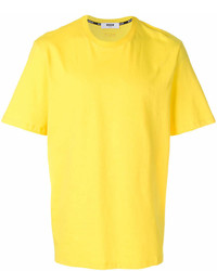 T-shirt girocollo gialla di MSGM