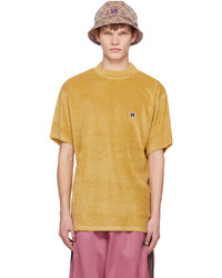 T-shirt girocollo gialla di Needles