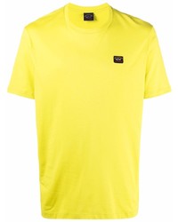 T-shirt girocollo gialla di Paul & Shark
