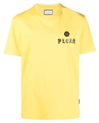 T-shirt girocollo gialla di Philipp Plein