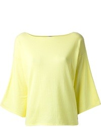 T-shirt girocollo gialla di Pinko