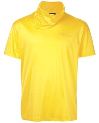 T-shirt girocollo gialla di Raf Simons