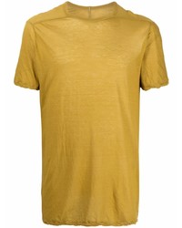 T-shirt girocollo gialla di Rick Owens