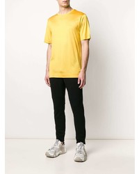 T-shirt girocollo gialla di Fendi