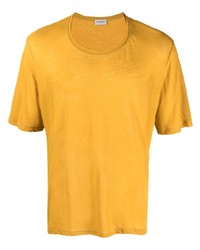 T-shirt girocollo gialla di Saint Laurent