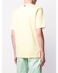T-shirt girocollo gialla di Thom Browne