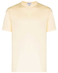 T-shirt girocollo gialla di Sunspel