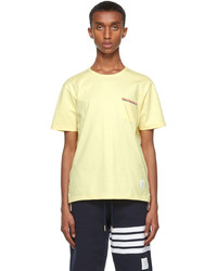 T-shirt girocollo gialla di Thom Browne
