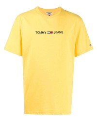 T-shirt girocollo gialla di Tommy Jeans