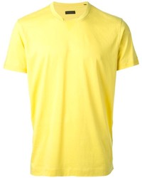 T-shirt girocollo gialla di Z Zegna