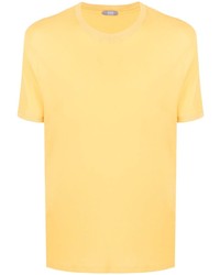 T-shirt girocollo gialla di Zanone