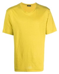 T-shirt girocollo gialla di Zegna