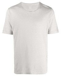 T-shirt girocollo grigia di 120% Lino