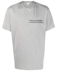 T-shirt girocollo grigia di Alexander McQueen