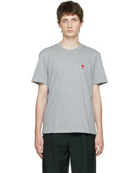 T-shirt girocollo grigia di AMI Alexandre Mattiussi