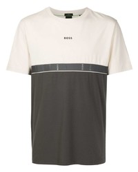 T-shirt girocollo grigia di BOSS