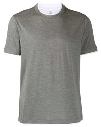 T-shirt girocollo grigia di Brunello Cucinelli