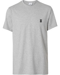 T-shirt girocollo grigia di Burberry