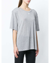 T-shirt girocollo grigia di Off-White