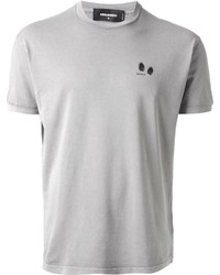T-shirt girocollo grigia di DSquared