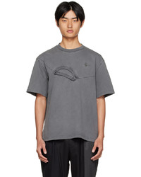 T-shirt girocollo grigia di Feng Chen Wang