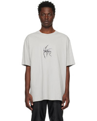 T-shirt girocollo grigia di Han Kjobenhavn