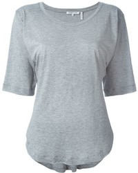 T-shirt girocollo grigia di Helmut Lang