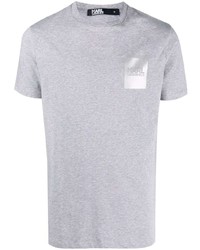 T-shirt girocollo grigia di Karl Lagerfeld