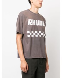 T-shirt girocollo grigia di Rhude