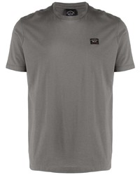 T-shirt girocollo grigia di Paul & Shark