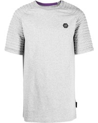 T-shirt girocollo grigia di Philipp Plein