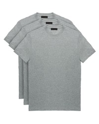 T-shirt girocollo grigia di Prada