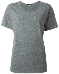 T-shirt girocollo grigia di R 13