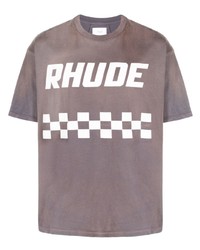 T-shirt girocollo grigia di Rhude