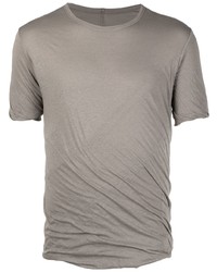 T-shirt girocollo grigia di Rick Owens