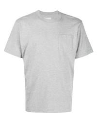T-shirt girocollo grigia di Sacai