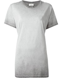 T-shirt girocollo grigia di Saint Laurent