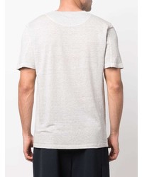T-shirt girocollo grigia di 120% Lino